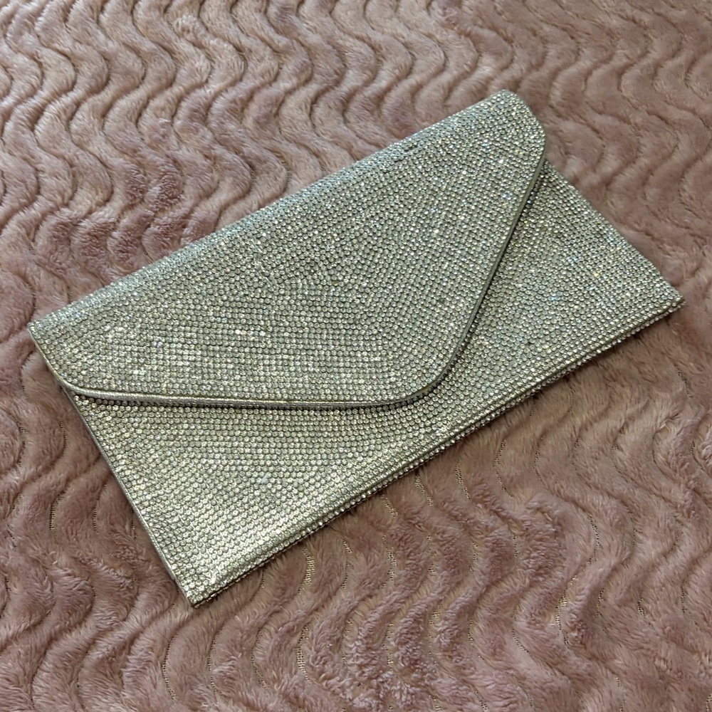 Rhinestone Silver Clutch